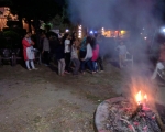 Children had bonfire at Shikha Inn Bhimtal.