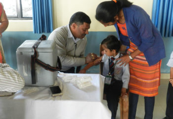 Vaccination for Measles and Rubella by health department of India(November 2017).