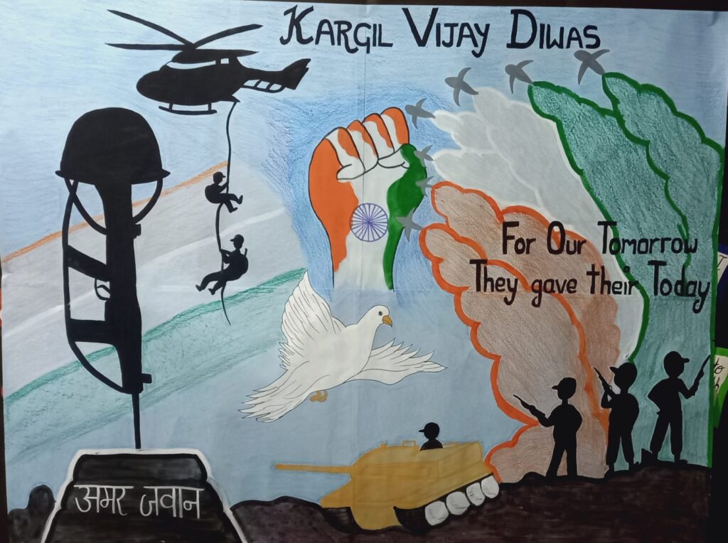On this momentous occasion of Vijay Diwas, let's remember and salute the indomitable spirit and valour of our brave soldiers who fought fearlessly for our nation's victory! 26th July stands as a symbol of India's triumph in the Kargil War, reminding us of the sacrifices made by our heroes. Let's honor their memory by expressing gratitude to our armed forces, who continue to safeguard our borders with unwavering courage. Join us in paying homage to the heroes who selflessly serve our country, and let's take a moment to appreciate the freedom they protect. Jai Hind!